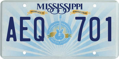 MS license plate AEQ701