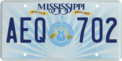 MS license plate AEQ702