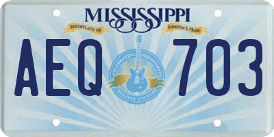 MS license plate AEQ703