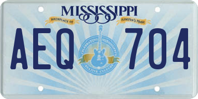 MS license plate AEQ704