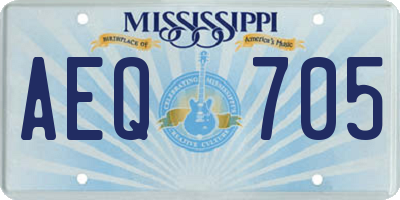 MS license plate AEQ705