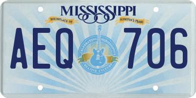 MS license plate AEQ706