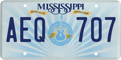 MS license plate AEQ707