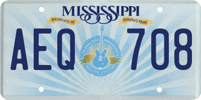 MS license plate AEQ708