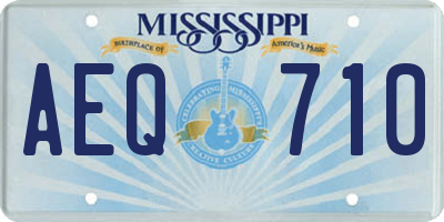 MS license plate AEQ710
