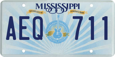 MS license plate AEQ711