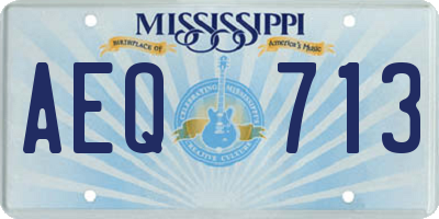 MS license plate AEQ713