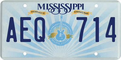 MS license plate AEQ714