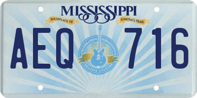 MS license plate AEQ716