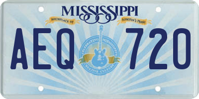 MS license plate AEQ720