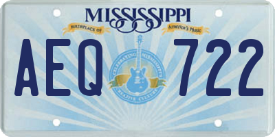 MS license plate AEQ722