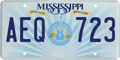 MS license plate AEQ723