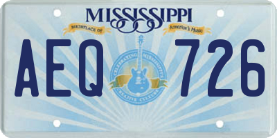 MS license plate AEQ726