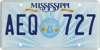 MS license plate AEQ727