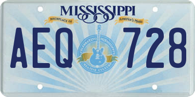 MS license plate AEQ728
