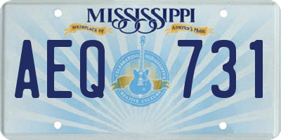 MS license plate AEQ731