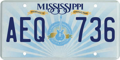 MS license plate AEQ736