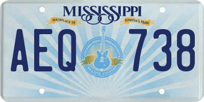 MS license plate AEQ738