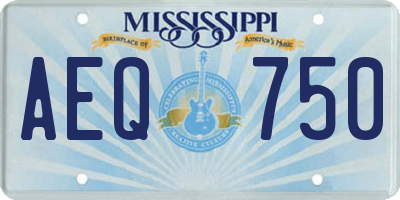 MS license plate AEQ750