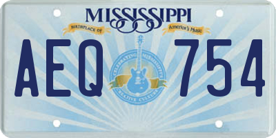 MS license plate AEQ754
