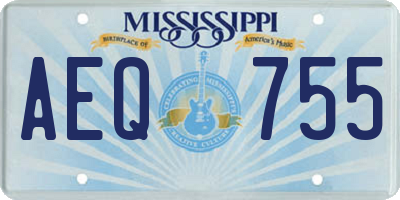 MS license plate AEQ755
