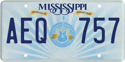 MS license plate AEQ757