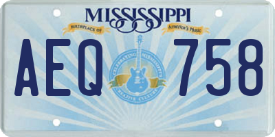 MS license plate AEQ758