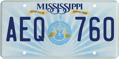 MS license plate AEQ760