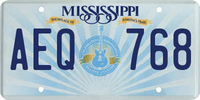 MS license plate AEQ768