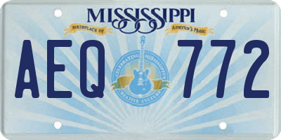MS license plate AEQ772