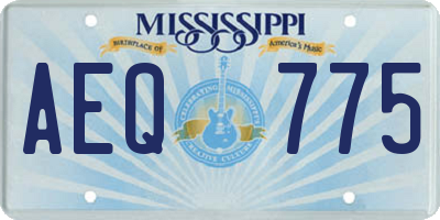 MS license plate AEQ775