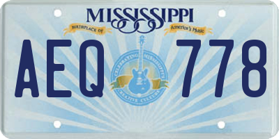 MS license plate AEQ778