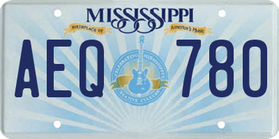MS license plate AEQ780