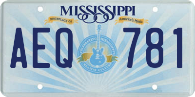 MS license plate AEQ781
