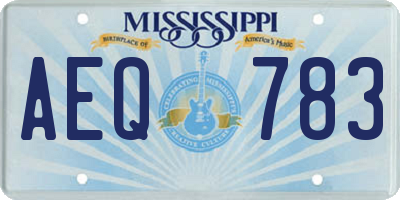 MS license plate AEQ783