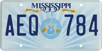 MS license plate AEQ784
