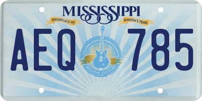 MS license plate AEQ785