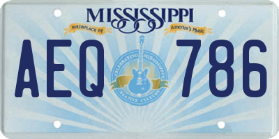 MS license plate AEQ786