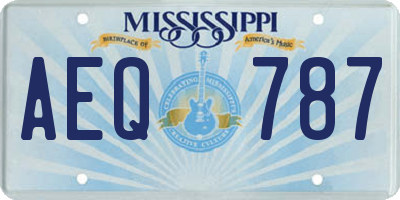 MS license plate AEQ787