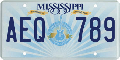 MS license plate AEQ789