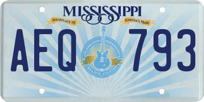 MS license plate AEQ793