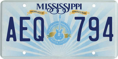 MS license plate AEQ794