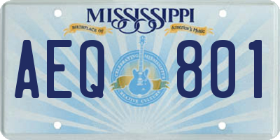MS license plate AEQ801