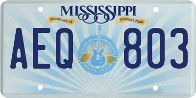 MS license plate AEQ803