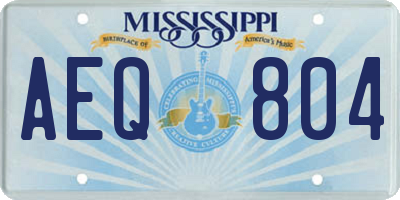 MS license plate AEQ804