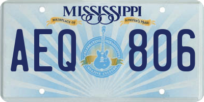 MS license plate AEQ806