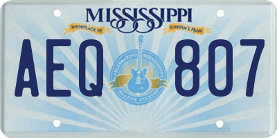 MS license plate AEQ807