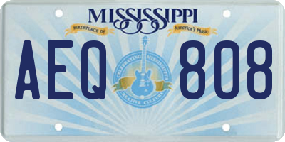 MS license plate AEQ808