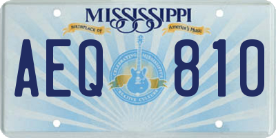 MS license plate AEQ810
