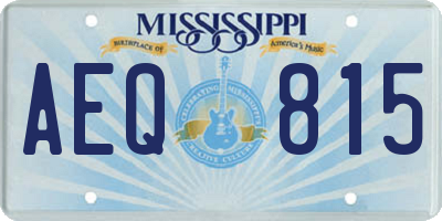 MS license plate AEQ815